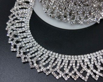 StrassKette StrassKette StrassKette Strass Borte Tassenkette Applikation RH-002