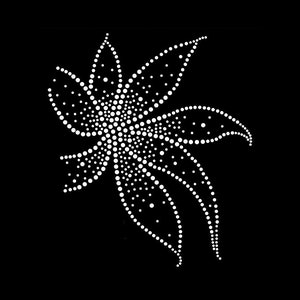Flower Rhinestone Transfer Bling Hot Fix Iron on Patch Motif Design Transfer TT-349