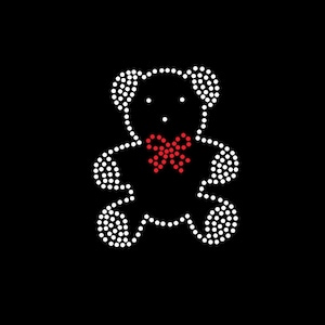 Bear Rhinestone Transfer Bling Hot Fix Iron on Patch Motif Design Transfer TT-371