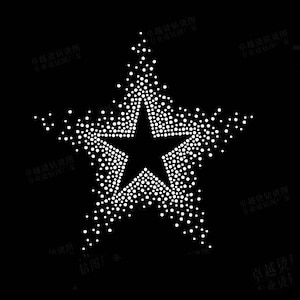 Star Rhinestone Transfer Bling Hot Fix Iron on Patch Motif Design Transfer TT-595