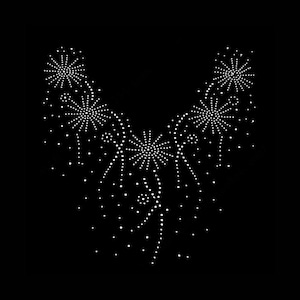 Flower Rhinestone Transfer Bling Hot Fix Iron on Patch Motif Design Transfer TT-255