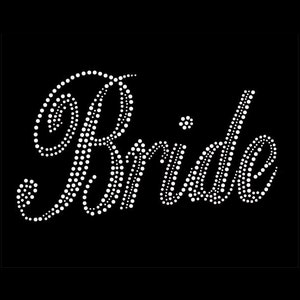 Bride Rhinestone Transfer Bling Hot Fix Iron on Patch Motif Design Transfer TT-012