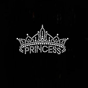 Crown Princess Rhinestone Transfer Bling Hot Fix Iron on Patch Motif Design Transfer TT-390
