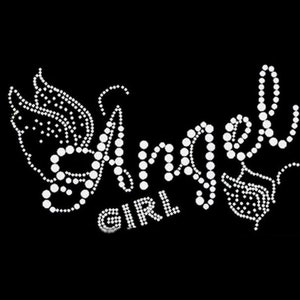 Angel Rhinestone Transfer Bling Hot Fix Iron on Patch Motif Design Transfer TT-007