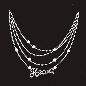 Necklace Rhinestone Transfer Bling Hot Fix Iron on Patch Motif Design Transfer TT-210