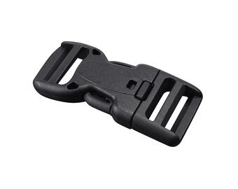 Set of 2 Pieces Black Release Buckles, Plastic Buckle, Dog Collor Strap Webbing Hardware CK-013