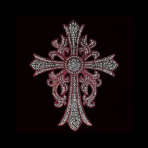 Rhinestone Transfer Only Twisted Cross Ironon Etsy