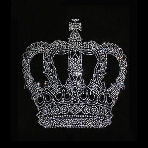 Crown Rhinestone Transfer Bling Hot Fix Iron on Patch Motif Design Transfer TT-105