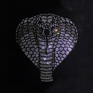 Snake Cobra Rhinestone Transfer Bling Hot Fix Iron on Patch Motif Design Transfer TT-093