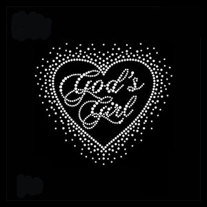 Love Heart Rhinestone Transfer Bling Hot Fix Iron on Patch Motif Design Transfer TT-337