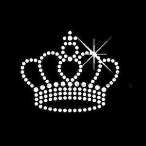 Crown Rhinestone Transfer Bling Hot Fix Iron on Patch Motif Design Transfer TT-003