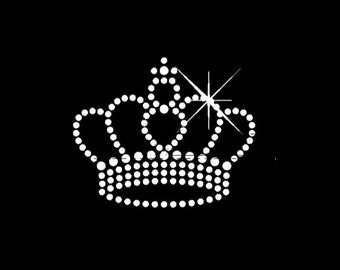 Crown Rhinestone Transfer Bling Hot Fix Iron on Patch Motif Design Transfer TT-003