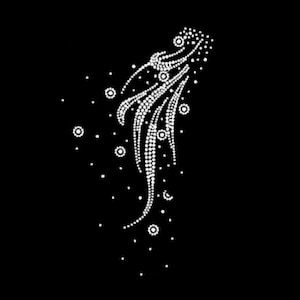 Flower Rhinestone Transfer Bling Hot Fix Iron on Patch Motif Design Transfer TT-027