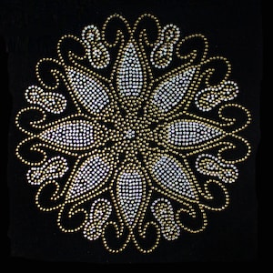 Flower Rhinestone Transfer Bling Hot Fix Iron on Patch Motif Design Transfer TT-244