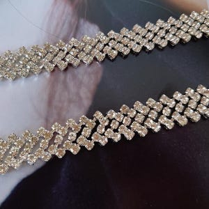 Clear Rhinestone Trim Clear Crystal Chain Wedding Rhinestone Fringe Rhinestone Chain Rhinestone Trim Cup Chain Applique  RH-023