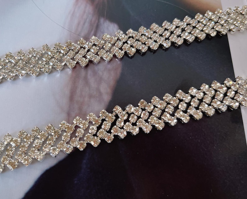 Clear Rhinestone Trims Clear Rhinestone Trim Clear Crystal Chain Wedding Rhinestone Fringe ...