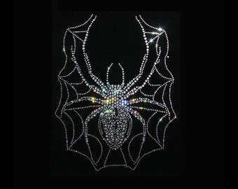 Spider Rhinestone Transfer Bling Hot Fix Fer sur Patch Motif Design Transfer TT-083