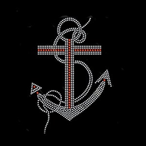 Marine Rhinestone Transfer Bling Hot Fix Iron on Patch Motif Design Transfer TT-310