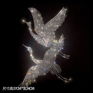 Bird Rhinestone Transfer Bling Hot Fix Iron on Patch Motif Design Transfer TT-563