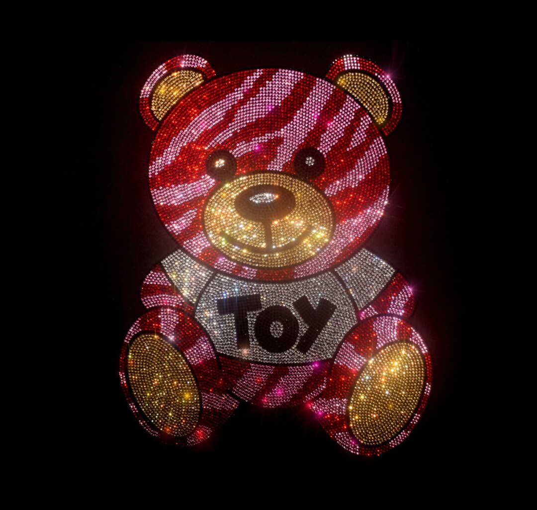 Bear Rhinestone Transfer Bling Hot Fix Iron on Patch Motif Design Transfer TT625 Etsy