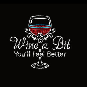 Cocktail Rhinestone Transfer Bling Hot Fix Iron on Patch Motif Design Transfer TT-431