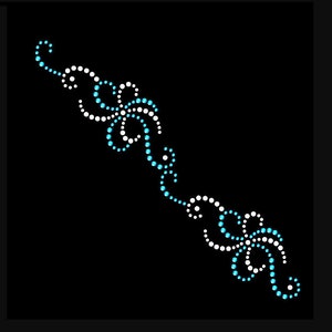 Flower Rhinestone Transfer Bling Hot Fix Iron on Patch Motif Design Transfer TT-685