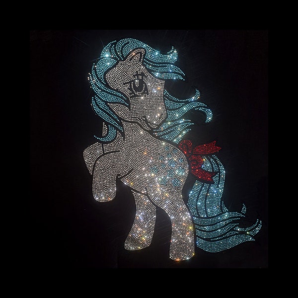 Pony Rhinestone Transfer Bling Hot Fix Iron on Patch Motif Design Transfer TT-434