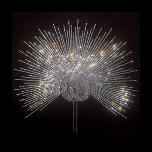 Peacock Rhinestone Transfer Bling Hot Fix Iron on Patch Motif Design Transfer TT-532