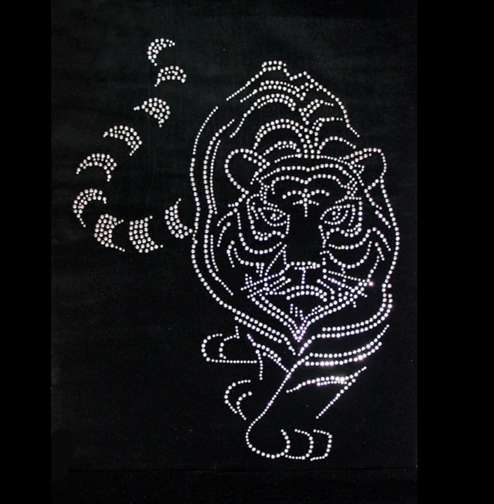 Tiger Rhinestone Tiger Rhinestone Transfer Bling Hot Fix Iron on Patch Motif Design ...