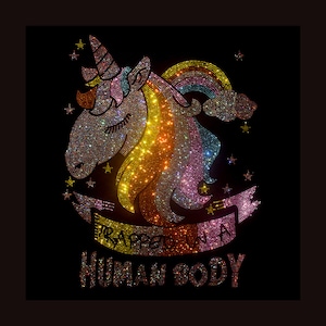 Unicorn Rhinestone Transfer Bling Hot Fix Iron on Patch Motif Design Transfer TT-619