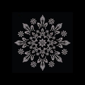 Flower Rhinestone Transfer Bling Hot Fix Iron on Patch Motif Design Transfer TT-314