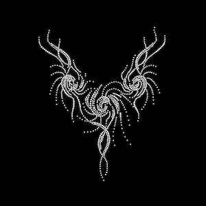 Flower Rhinestone Transfer Bling Hot Fix Iron on Patch Motif Design Transfer TT-284