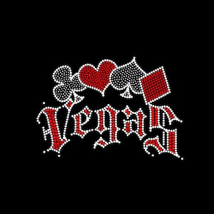 Poker Rhinestone Transfer Bling Hot Fix Iron on Patch Motif Design Transfer TT-238