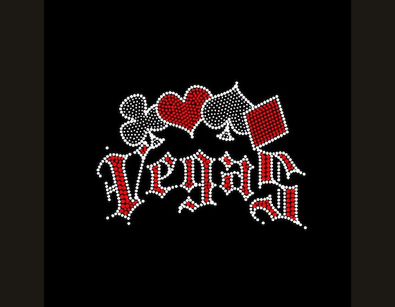Poker Rhinestone Transfer Bling Hot Fix Iron on Patch Motif Design Transfer TT-238