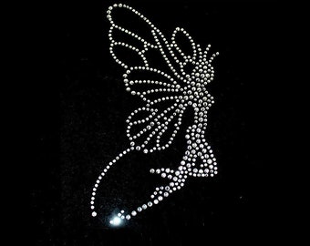 Butterfly Rhinestone Transfer Bling Hot Fix Iron on Patch Motif Design Transfer TT-149