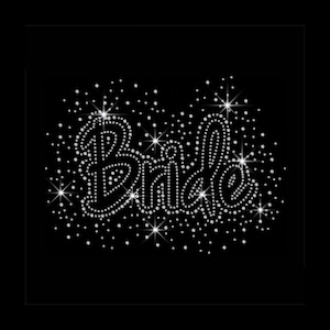 Bride Rhinestone Transfer Bling Hot Fix Iron on Patch Motif Design Transfer TT-577