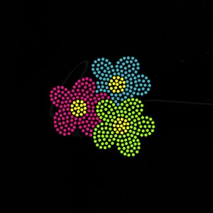 Blume Strass Applikation Bling Hot Fix Aufnäher Motiv Design Transfer TT-395