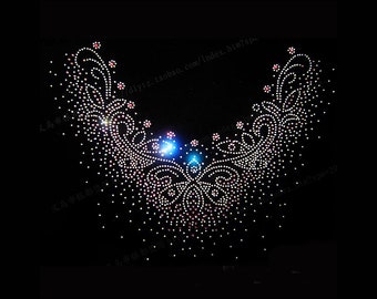 thumbnail image 2 of 1pc Luxury Collar * Applique, Necklace * Design, Bling Hot Fix Patch Motif Design Transfer, Bling Motif, Sparkling * Applique For DIY, Shimmering * Patch For * Bags, Fabric Repair And Decoration *-on... 2 of 13