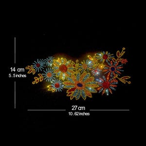 Flower Rhinestone Transfer Bling Hot Fix Iron on Patch Motif Design Transfer TT-740