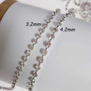 1 Yard Clear Rhinestone Trim Clear Crystal Chain Wedding Rhinestone Fringe Rhinestone Chain Rhinestone Trim Chain RH-006