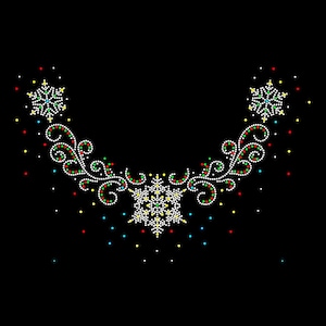 Flower Rhinestone Transfer Bling Hot Fix Iron on Patch Motif Design Transfer TT-326