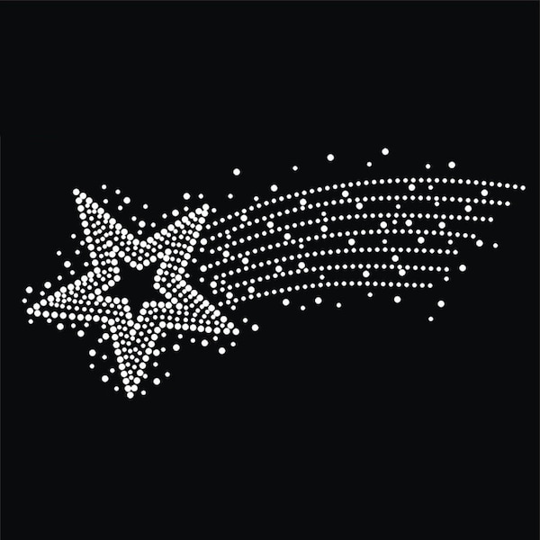 Star Crystal Rhinestone Transfer Bling Hot Fix Iron on Patch Motif Design Transfer TT-189