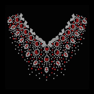 Flower Rhinestone Transfer Bling Hot Fix Iron on Patch Motif Design Transfer TT-232
