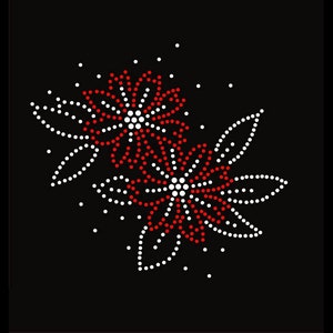 Flower Rhinestone Transfer Bling Hot Fix Iron on Patch Motif Design Transfer TT-328