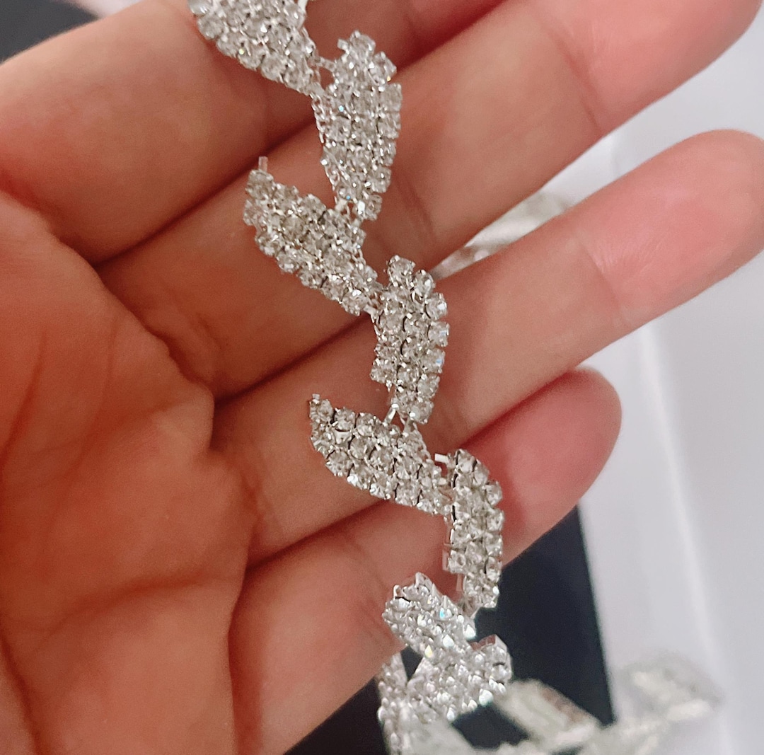 Clear Rhinestone Trims Clear Rhinestone Trim Clear Crystal Chain Wedding Rhinestone Fringe ...
