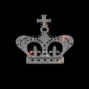 Crown Rhinestone Transfer Bling Hot Fix Iron on Patch Motif Design Transfer TT-046