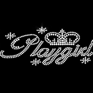 Crown Playgirl Rhinestone Transfer Bling Hot Fix Iron on Patch Motif Design Transfer TT-008