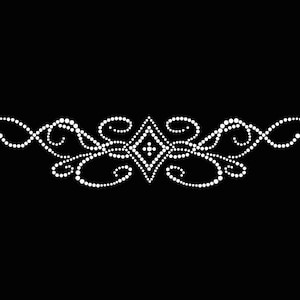 Flower Rhinestone Transfer Bling Hot Fix Iron on Patch Motif Design Transfer TT-302