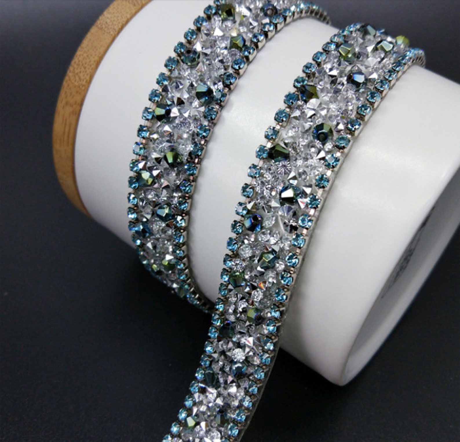 Rhinestone Trim Crystal Chain Wedding Rhinestone Fringe Etsy