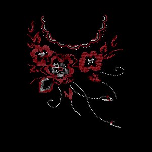 Flower Rhinestone Transfer Bling Hot Fix Iron on Patch Motif Design Transfer TT-312